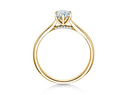 Verlovingsring Classic 6 Hidden Halo in 14K geelgoud met diamanten 0,55ct G/SI