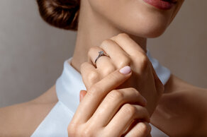 Verlovingsring Classic 6 Hidden Halo in 14K witgoud met diamanten 0,55ct G/SI
