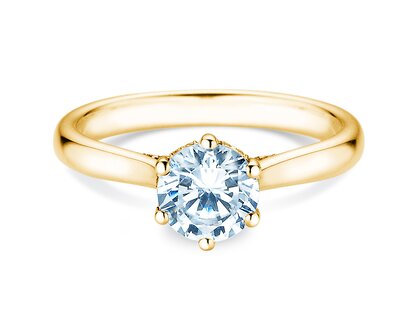 Verlovingsring Classic 6 Hidden Halo in 14K geelgoud met diamanten 1,08ct G/SI