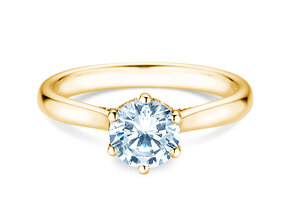 Verlovingsring Classic 6 Hidden Halo in 14K geelgoud met diamanten 1,08ct G/SI