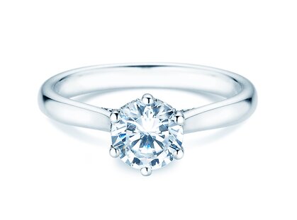 Verlovingsring Classic 6 Hidden Halo in witgoud