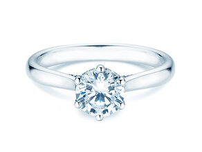 Verlovingsring Classic 6 Hidden Halo in 14K witgoud met diamanten 1,08ct G/SI