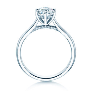 Verlovingsring Classic 6 Hidden Halo in 14K witgoud met diamanten 1,08ct G/SI