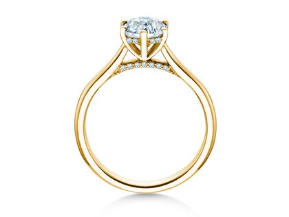 Verlovingsring Classic 6 Hidden Halo in 14K geelgoud met diamanten 1,08ct G/SI