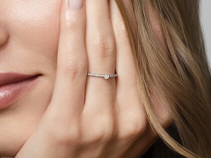 Verlovingsring Classic Pavé in 14K witgoud met diamanten 0,20ct G/SI