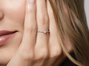 Verlovingsring Classic Pavé in 14K witgoud met diamanten 0,20ct G/SI