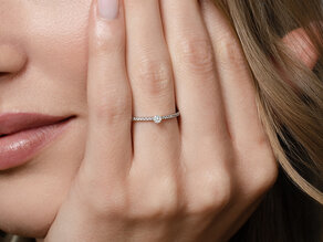 Verlovingsring Classic Pavé in 18K witgoud met diamanten 0,30ct G/SI
