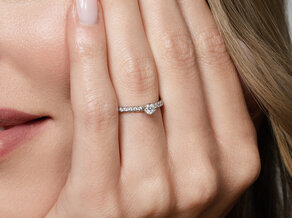 Verlovingsring Classic 4 Pavé in 14K witgoud met diamanten 0,51ct G/SI