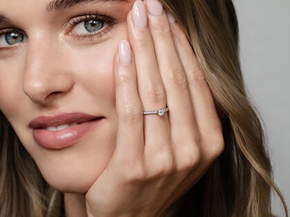 Verlovingsring Classic 4 Pavé in 14K witgoud met diamanten 0,51ct G/SI