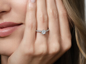 Verlovingsring Classic Pavé in 18K witgoud met diamanten 0,70ct G/SI