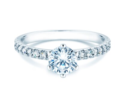 Verlovingsring Classic Pavé in 18K witgoud met diamanten 1,11ct G/SI