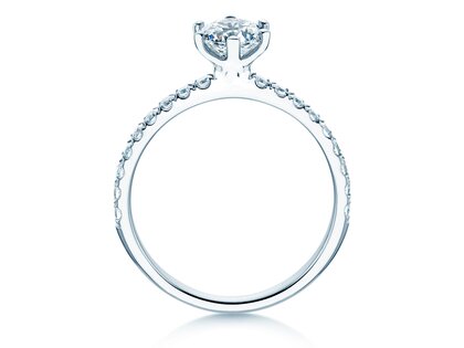 Verlovingsring Classic Pavé in 18K witgoud met diamanten 1,11ct G/SI