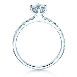 Verlovingsring Classic Pavé in 18K witgoud met diamanten 1,11ct G/SI