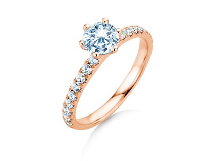 Verlovingsring Classic Pavé in 18K roségoud met diamanten 1,11ct G/SI