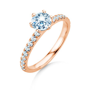 Verlovingsring Classic Pavé in 18K roségoud met diamanten 1,11ct G/SI