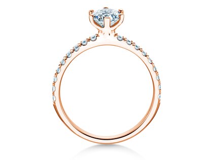 Verlovingsring Classic Pavé in 18K roségoud met diamanten 1,11ct G/SI