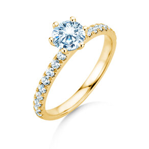 Verlovingsring Classic Pavé in 14K geelgoud met diamanten 1,11ct G/SI