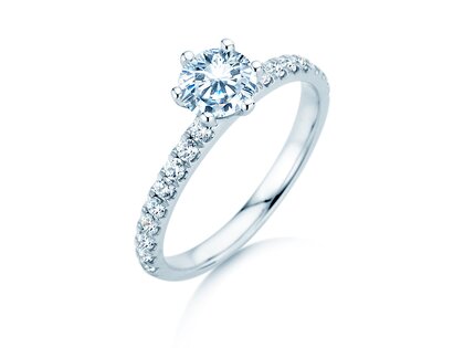 Verlovingsring Classic Pavé in 18K witgoud met diamanten 1,11ct G/SI
