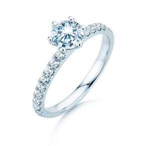 Verlovingsring Classic Pavé in 18K witgoud met diamanten 1,11ct G/SI