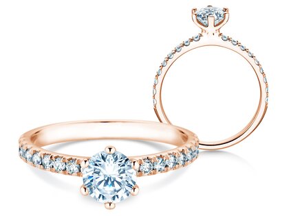 Verlovingsring Classic Pavé in 18K roségoud met diamanten 1,11ct G/SI