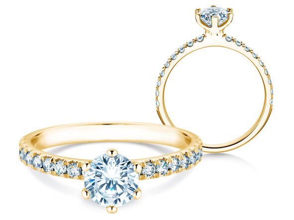 Verlovingsring Classic Pavé in 14K geelgoud met diamanten 1,11ct G/SI