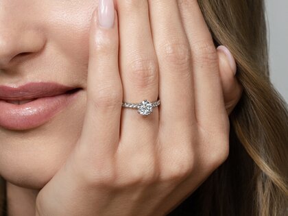 Verlovingsring Classic 4 Pavé in 14K geelgoud met diamanten 1,44ct G/SI