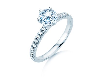 Verlovingsring Classic Pavé in 14K witgoud met Lab-grown diamanten 1,36ct E/VS