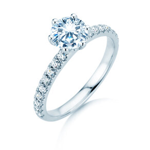 Verlovingsring Classic Pavé in 14K witgoud met Lab-grown diamanten 1,36ct E/VS