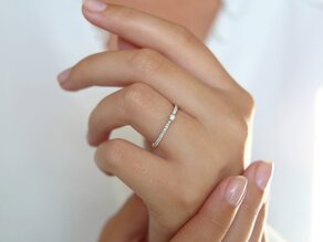 Verlovingsring Classic Pavé in 14K witgoud met diamanten 0,20ct G/SI