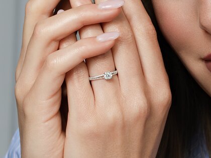 Verlovingsring Dynasty Petite in 18K witgoud met diamanten 0,85ct G/SI