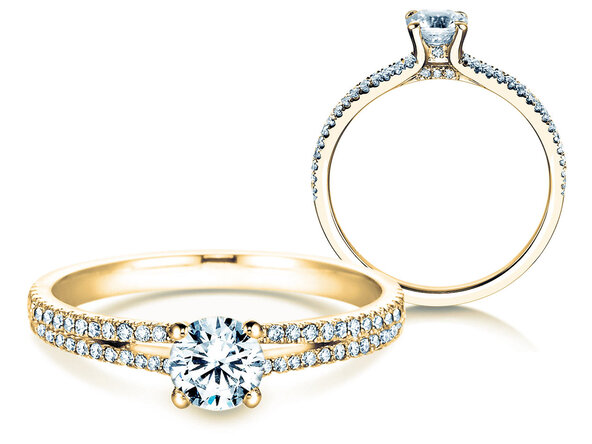 Verlovingsring Dynasty Petite in 18K geelgoud met diamanten 0,85ct G/SI