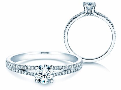 Verlovingsring Dynasty Petite in 18K witgoud met diamanten 0,85ct G/SI