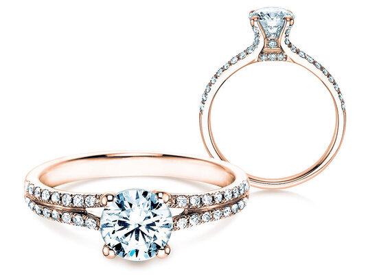Verlovingsring Dynasty in 18K roségoud met diamanten 1,27ct G/SI