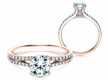 Verlovingsring Dynasty in 18K roségoud met diamanten 1,27ct G/SI