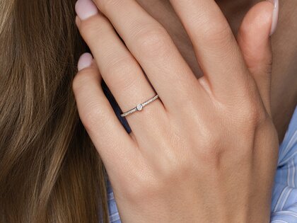 Verlovingsring Eternal Pavé in 14K witgoud met diamanten 0,21ct G/SI