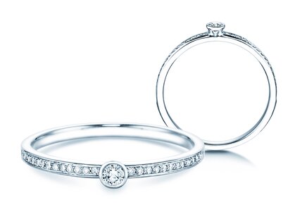 Verlovingsring Eternal Pavé in 14K witgoud met diamanten 0,25ct G/SI