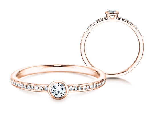 Verlovingsring Eternal Pavé in 14K roségoud met diamanten 0,30ct G/SI