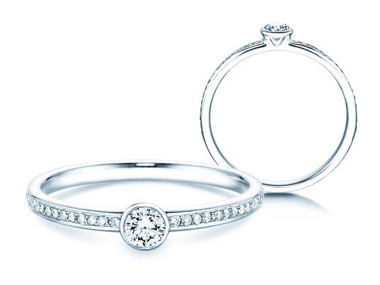 Verlovingsring Eternal Pavé in 14K witgoud met diamanten 0,35ct G/SI