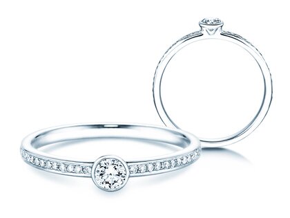 Verlovingsring Eternal Pavé in 18K witgoud met diamanten 0,30ct G/SI