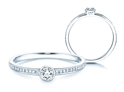 Verlovingsring Eternal Pavé in 14K witgoud met diamanten 0,30ct G/SI