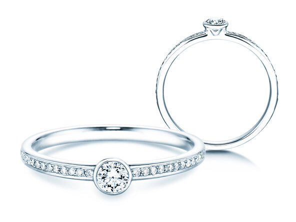Verlovingsring Eternal Pavé in 18K witgoud met diamanten 0,30ct G/SI