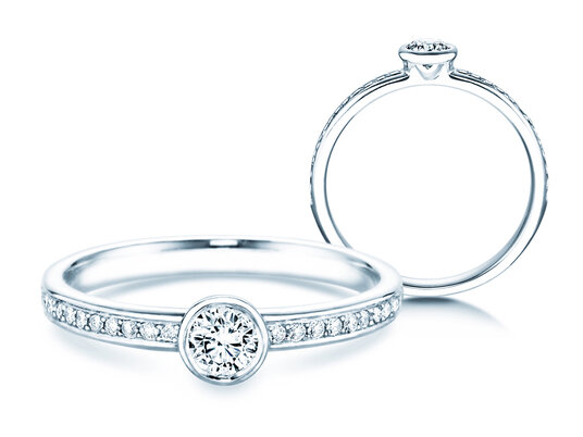 Verlovingsring Eternal Pavé in 14K witgoud met diamanten 0,40ct G/SI