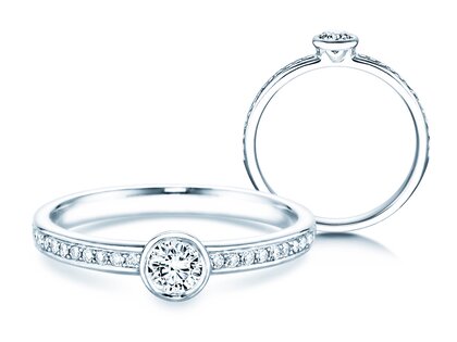 Verlovingsring Eternal Pavé in 14K witgoud met diamanten 0,40ct G/SI
