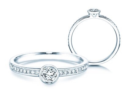 Verlovingsring Eternal Pavé in 14K witgoud met diamanten 0,40ct