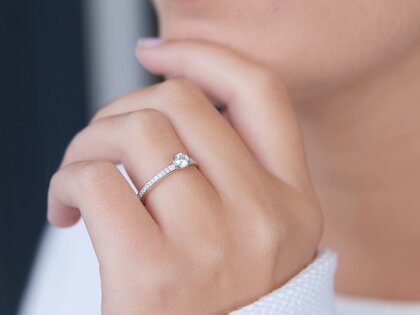 Verlovingsring Eternal Pavé in 18K witgoud met diamanten 0,35ct G/SI