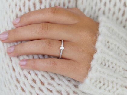 Verlovingsring Eternal Pavé in 14K witgoud met diamanten 0,40ct G/SI