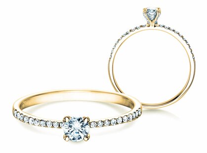 Verlovingsring Grace Petite in 18K geelgoud met diamanten 0,43ct G/SI
