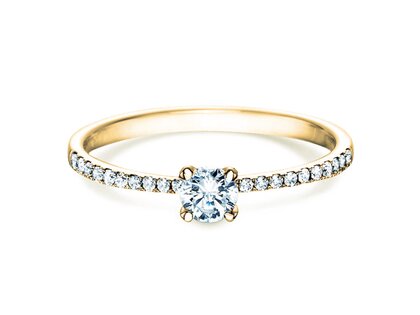 Verlovingsring Grace Petite in 18K geelgoud met diamanten 0,43ct G/SI