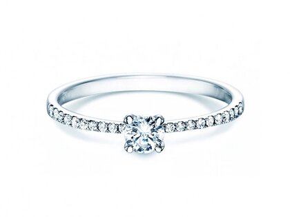 Verlovingsring Grace Petite in 18K witgoud met diamanten 0,43ct G/SI