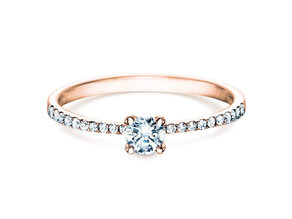 Verlovingsring Grace Petite in 18K roségoud met diamanten 0,43ct G/SI